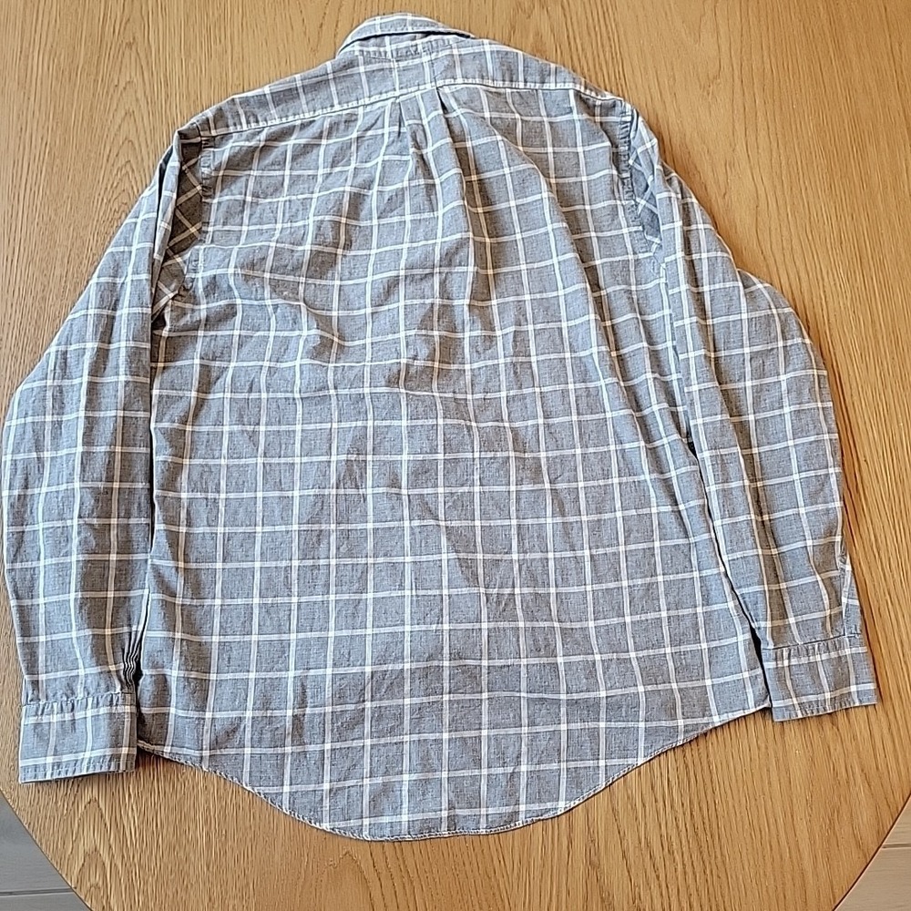 Brooks Brothers Shirt Mens Medium Regent Gray Windowpane Button Down Long Sleeve - Picture 9 of 9